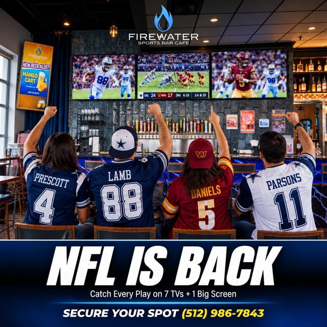 NFL Football at Firewater Sports Bar Cafe ā Cedar Park TX